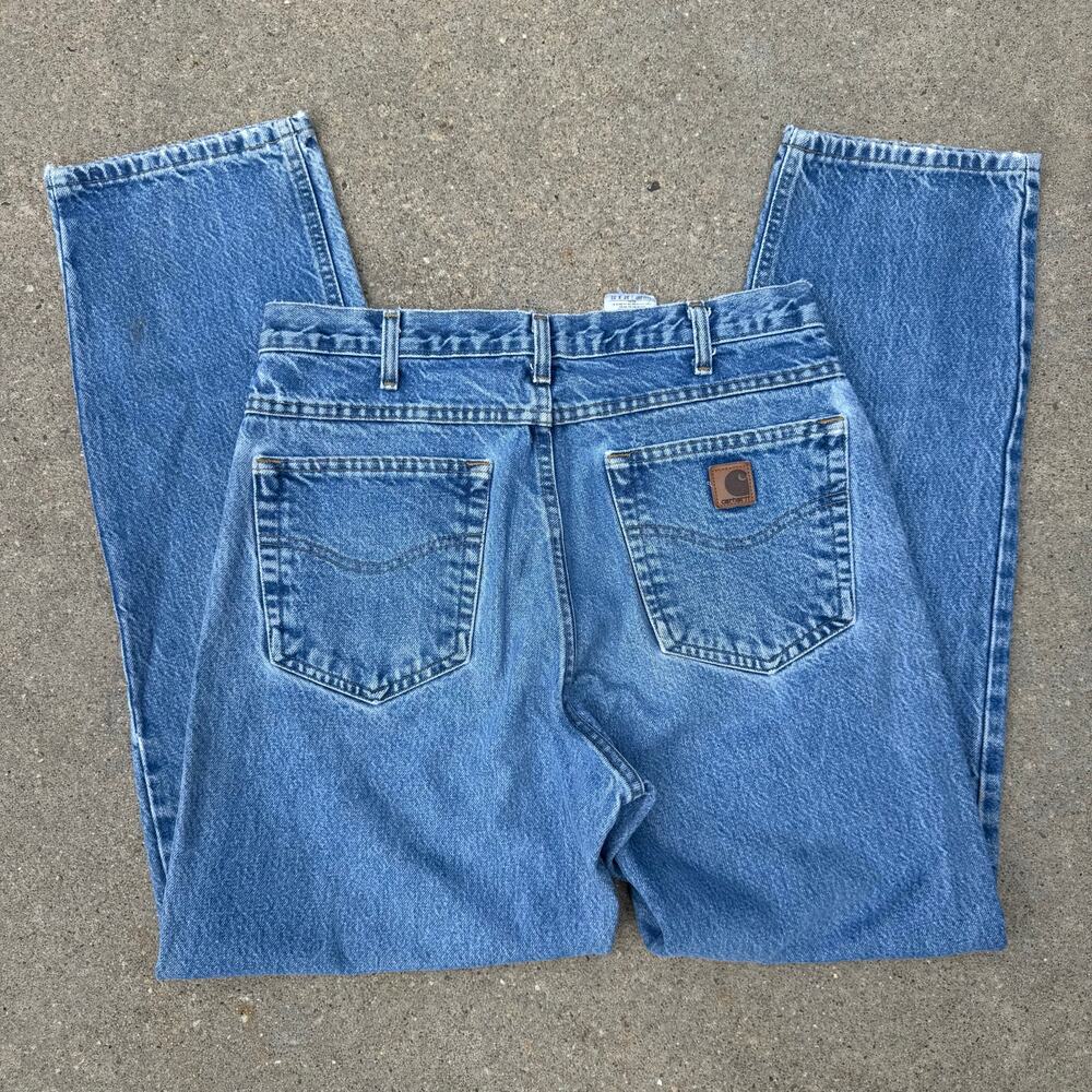 Y2K Carhartt Relaxed Fit Blue Denim Jeans B118 DST 32x32